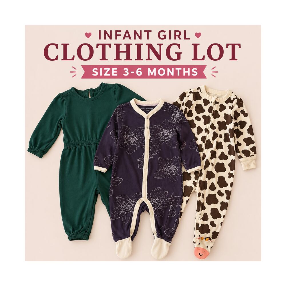 Infant Girl Clothing Lot 3-6 Months Baby Girl Clothes Outfit Bundle EUC Layette